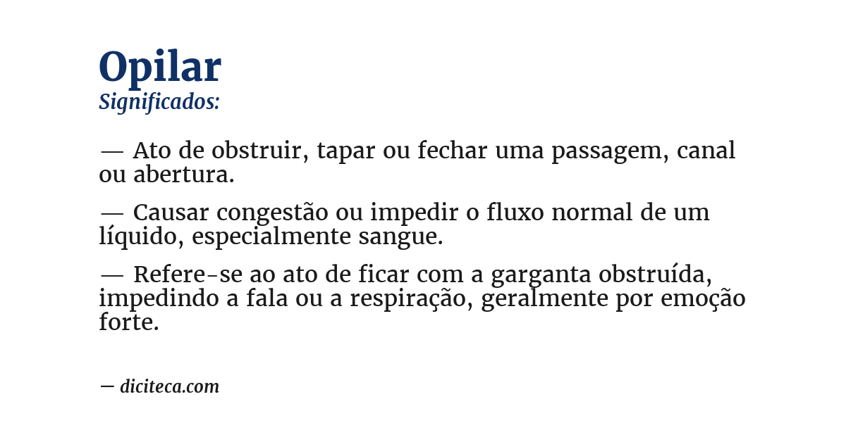 Significado de opilar