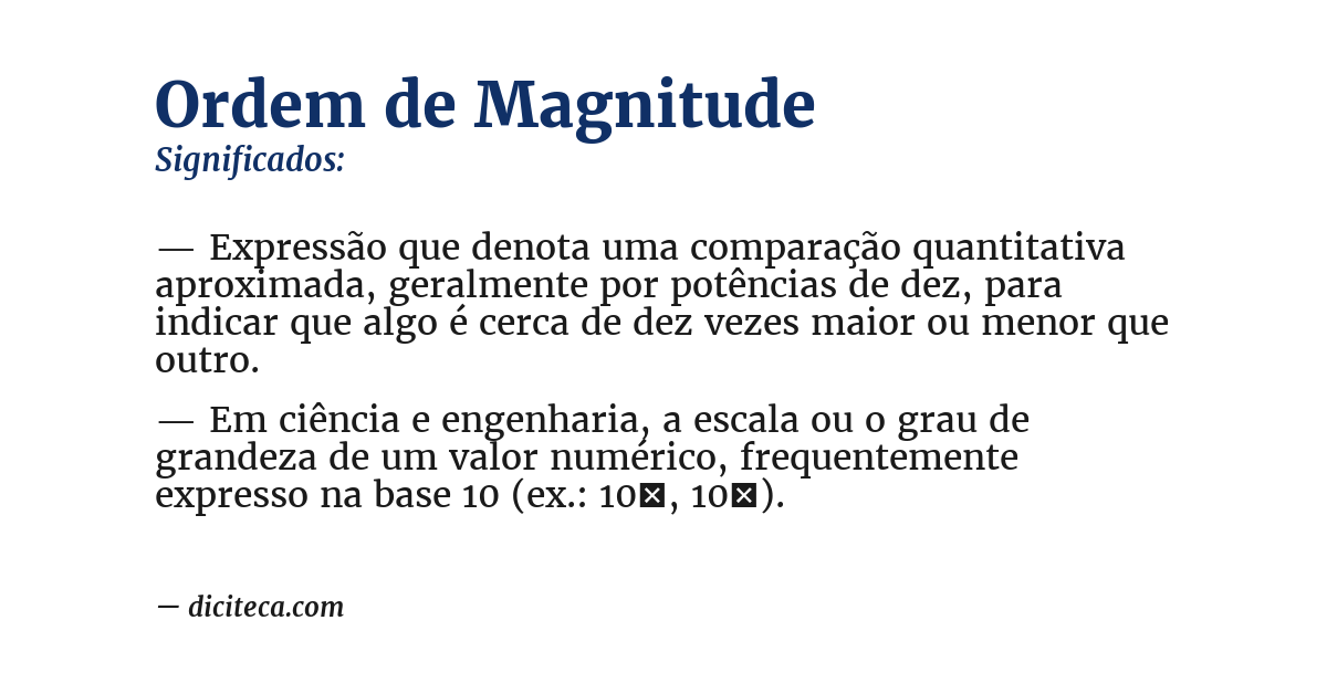 Significado de ordem de magnitude