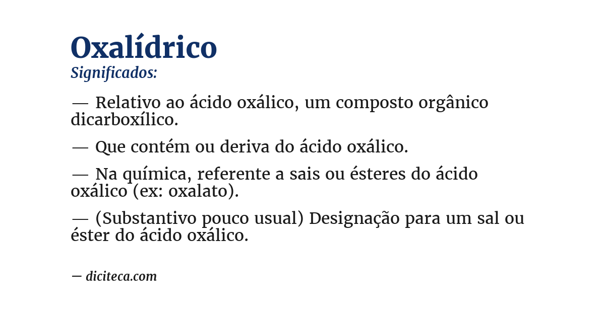 Significado de oxalídrico