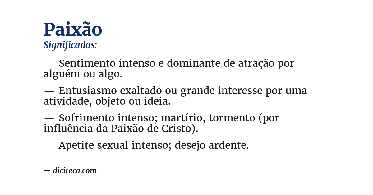 Significado de paixão