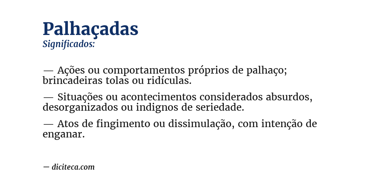 Significado de palhaçadas
