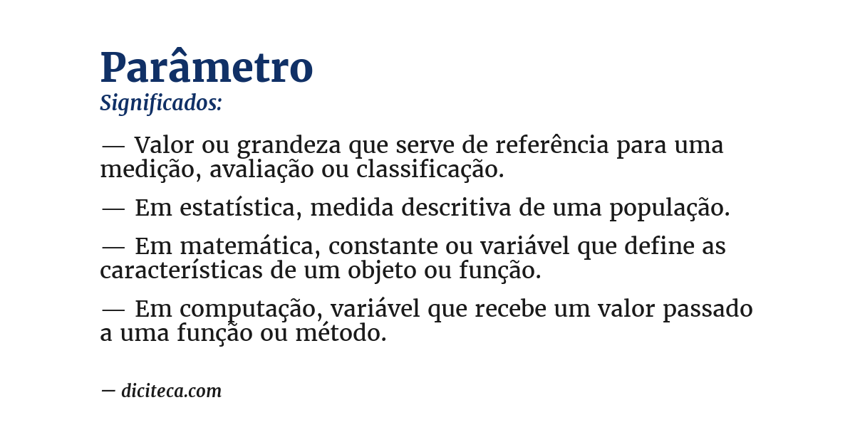 Significado de parâmetro