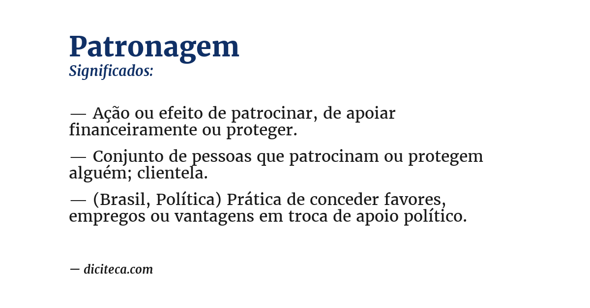 Significado de patronagem