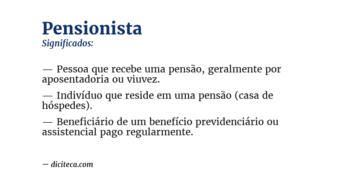 Significado de pensionista