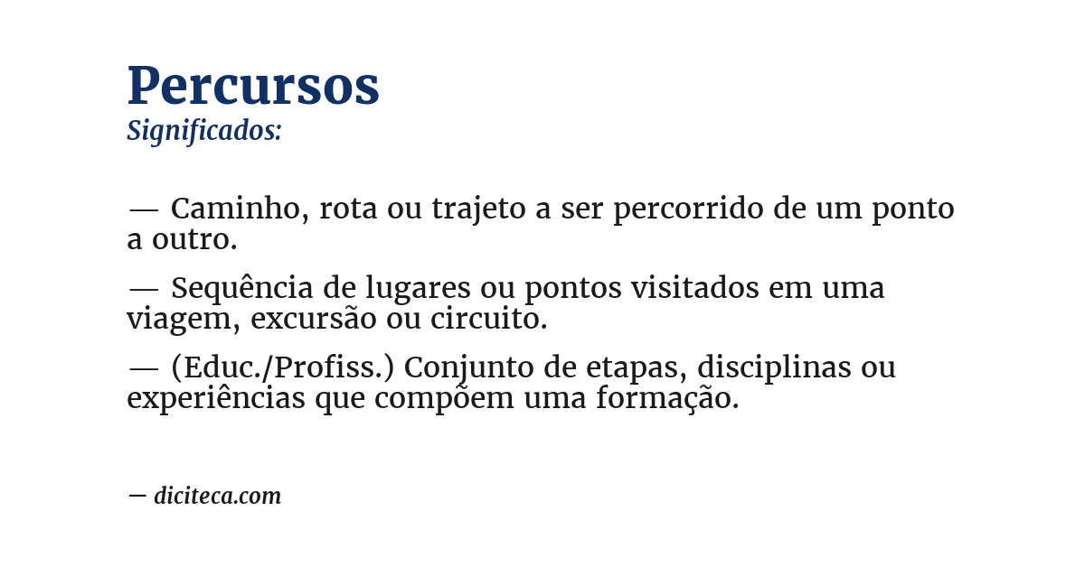 Significado de percursos