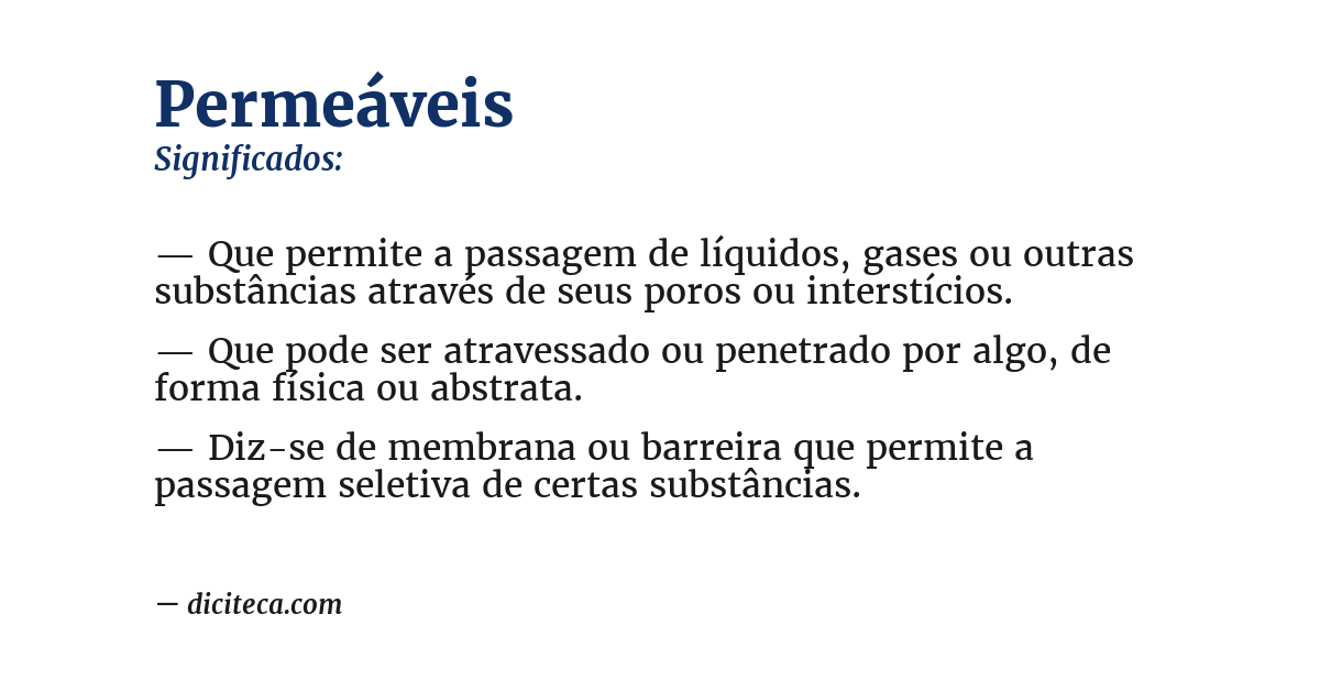 Significado de permeáveis