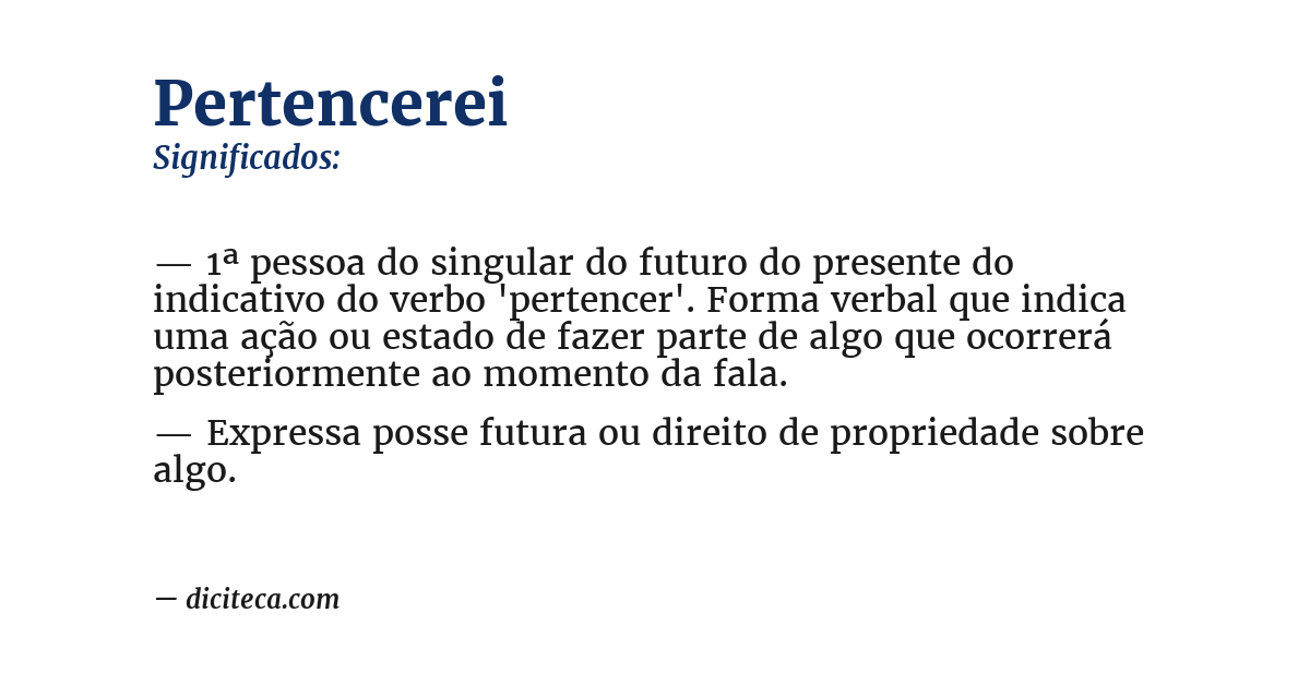 Significado de pertencerei