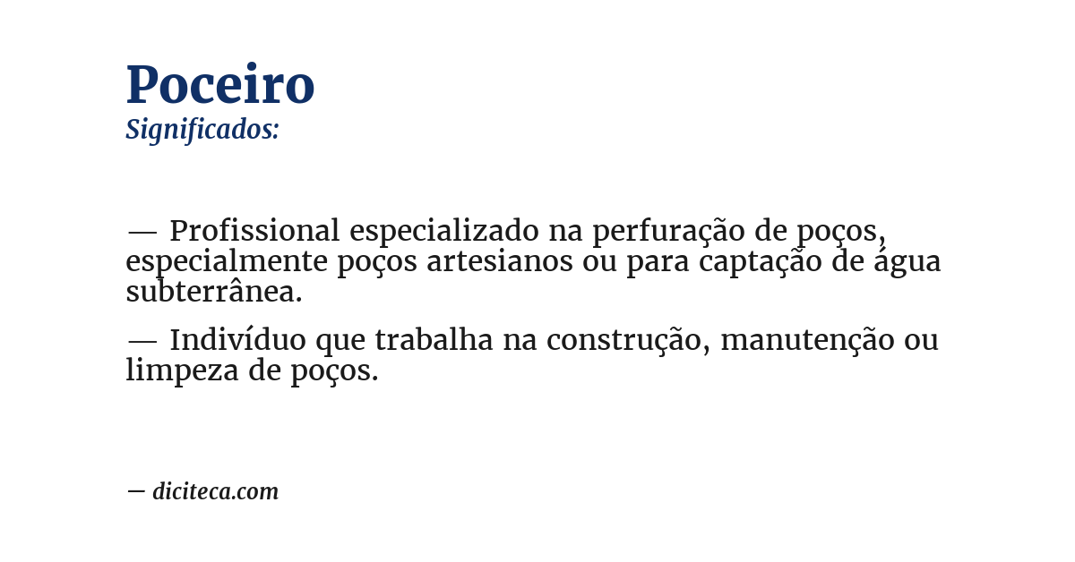 Significado de poceiro