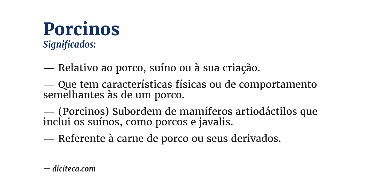 Significado de porcinos