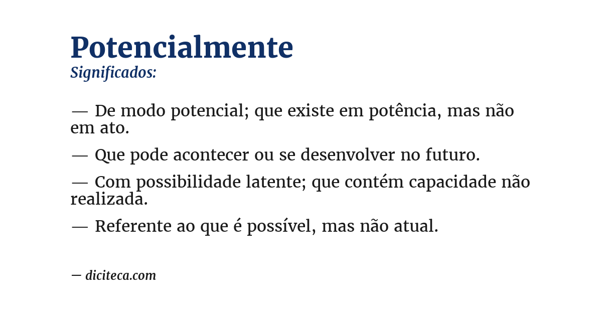 Significado de potencialmente