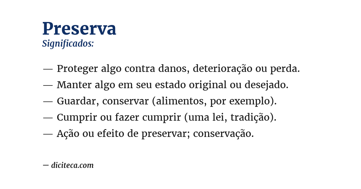 Significado de preserva