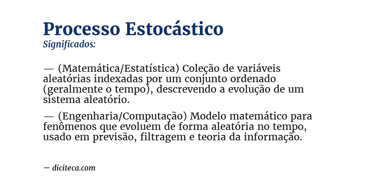 Significado de processo estocástico