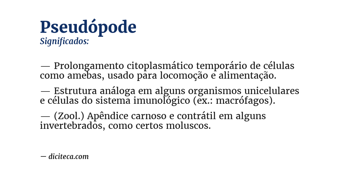 Significado de pseudópode
