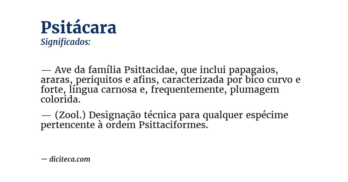 Significado de psitácara