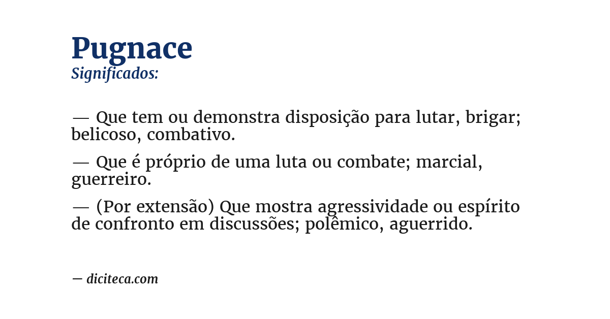 Significado de pugnace