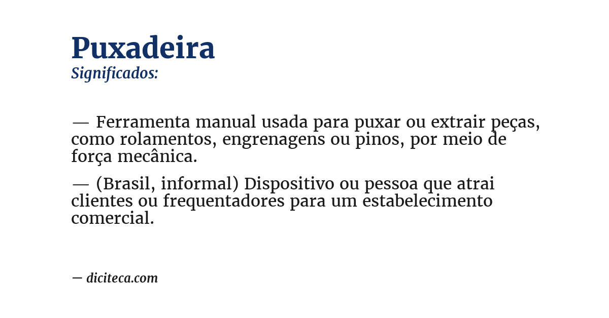 Significado de puxadeira