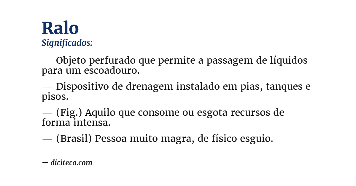 Significado de ralo