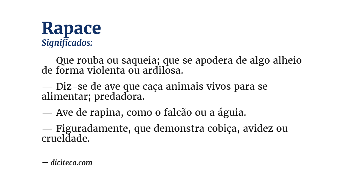 Significado de rapace