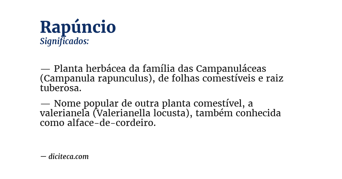 Significado de rapúncio