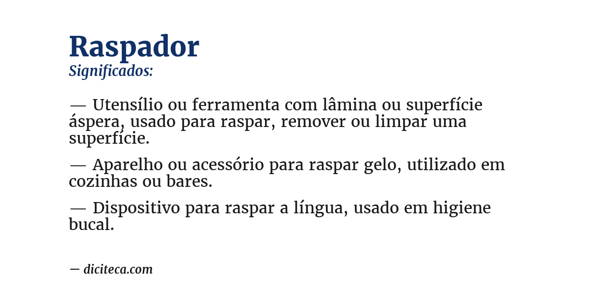 Significado de raspador