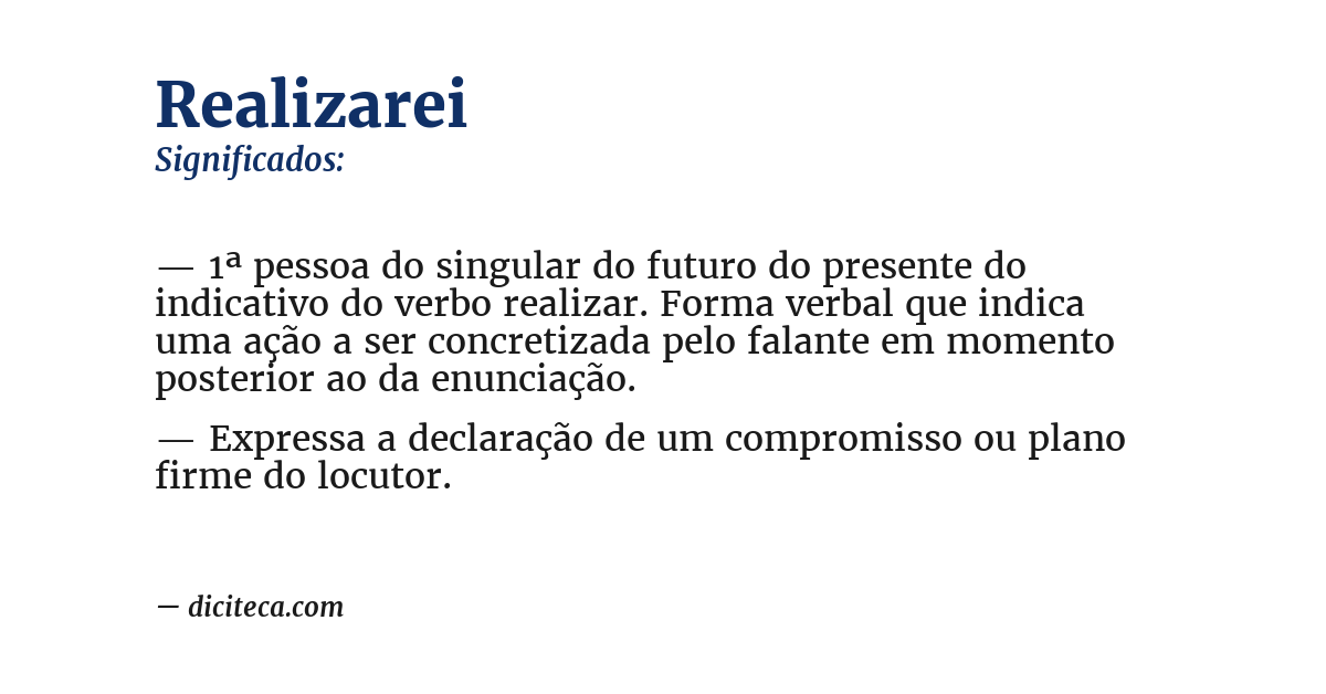 Significado de realizarei
