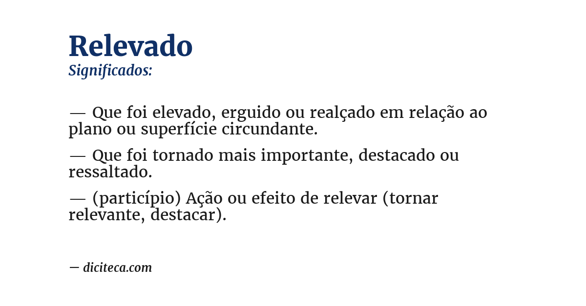 Significado de relevado