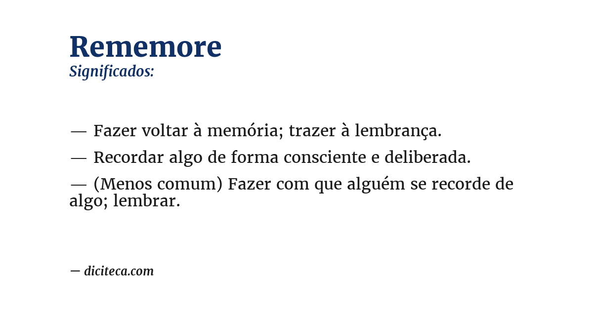 Significado de rememore