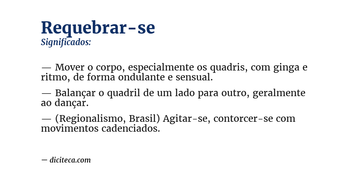 Significado de requebrar-se