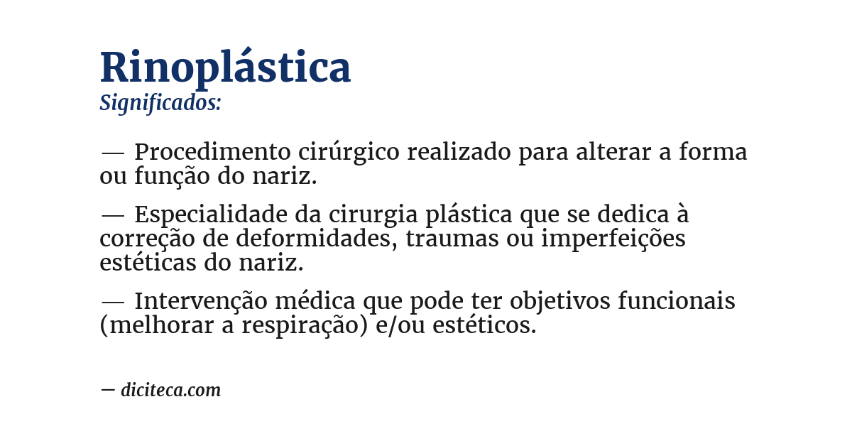 Significado de rinoplástica