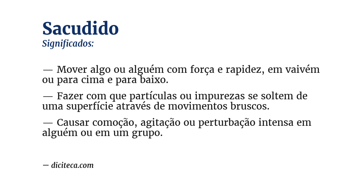 Significado de sacudido