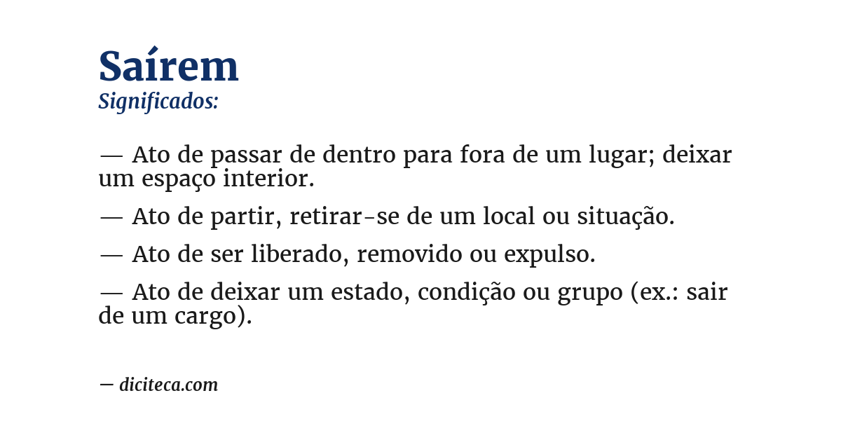 Significado de saírem