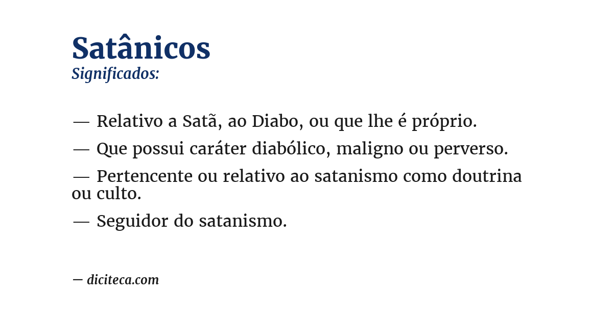 Significado de satânicos