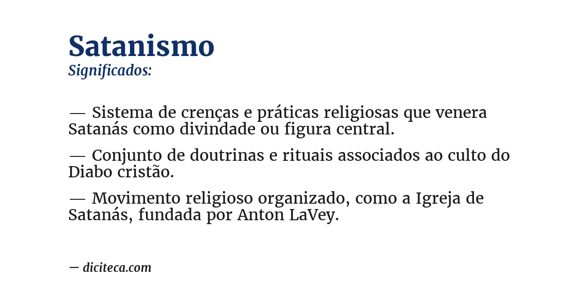 Significado de satanismo