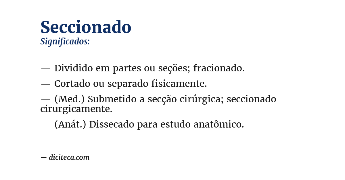 Significado de seccionado