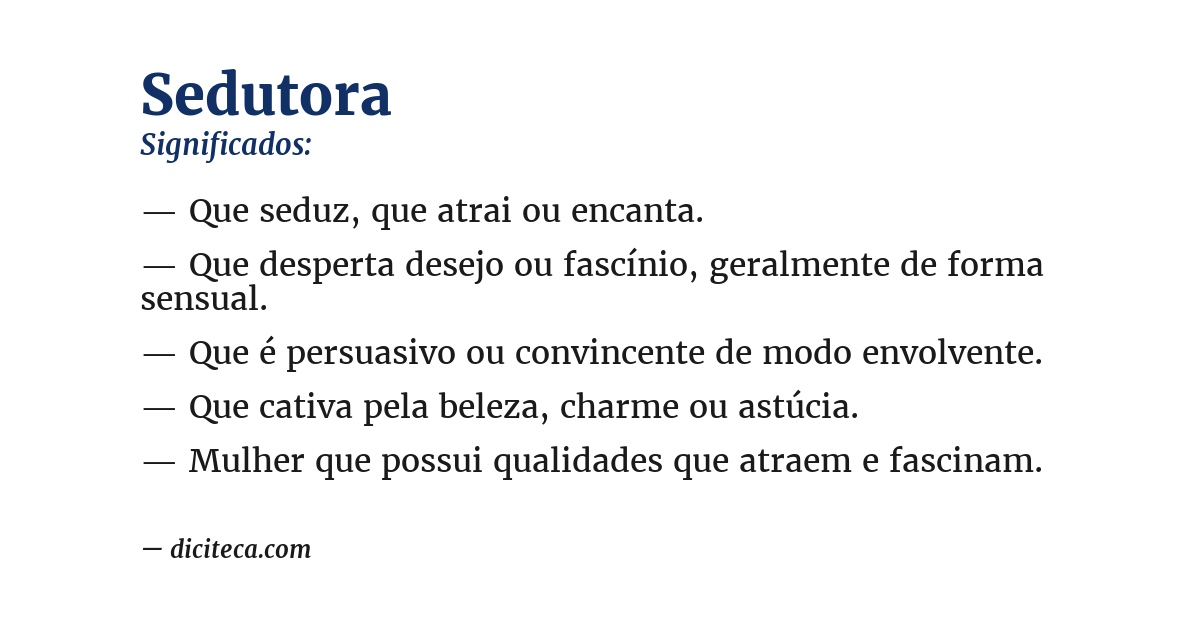 Significado de sedutora
