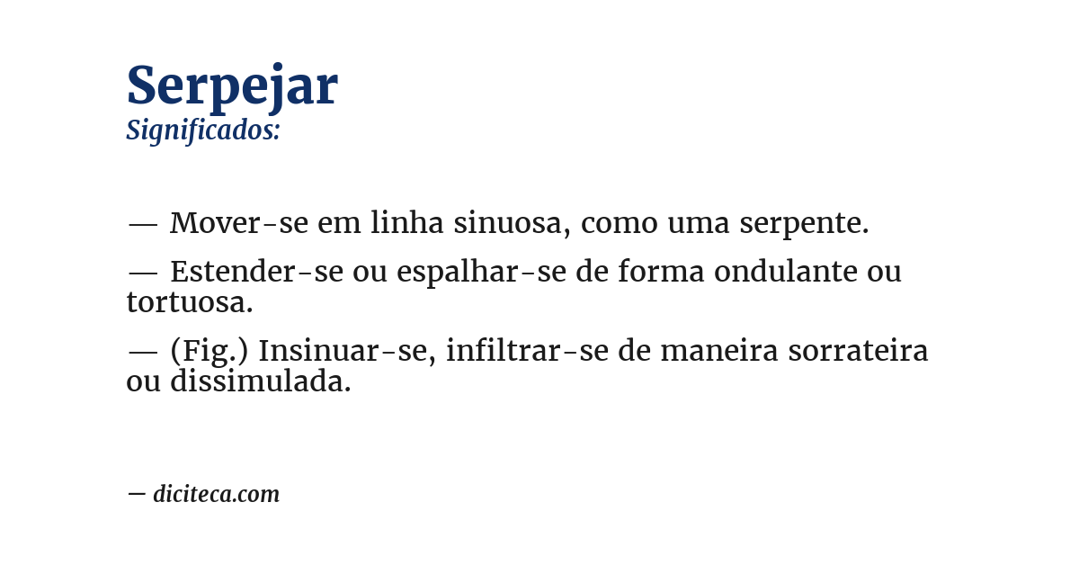 Significado de serpejar