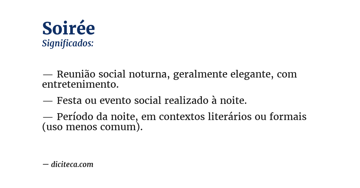 Significado de soirée