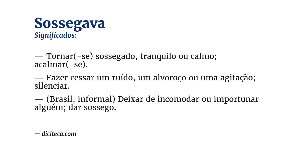 Significado de sossegava