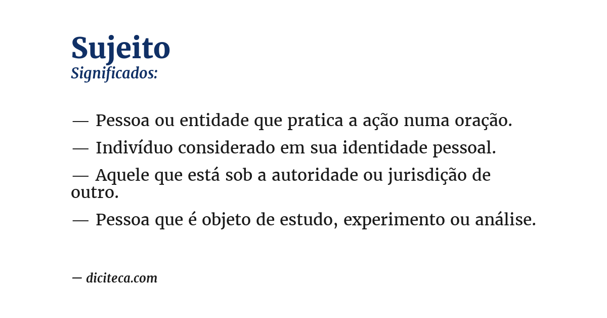 Significado de sujeito