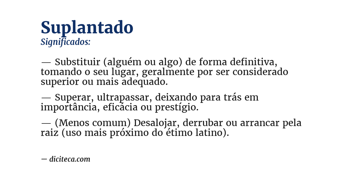 Significado de suplantado