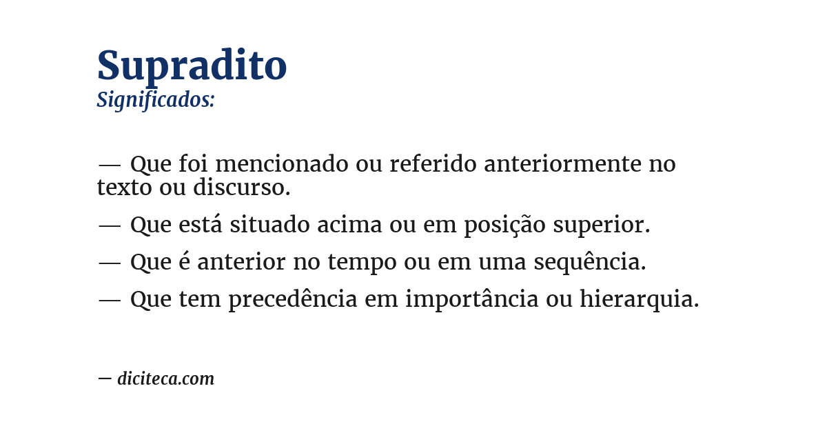 Significado de supradito