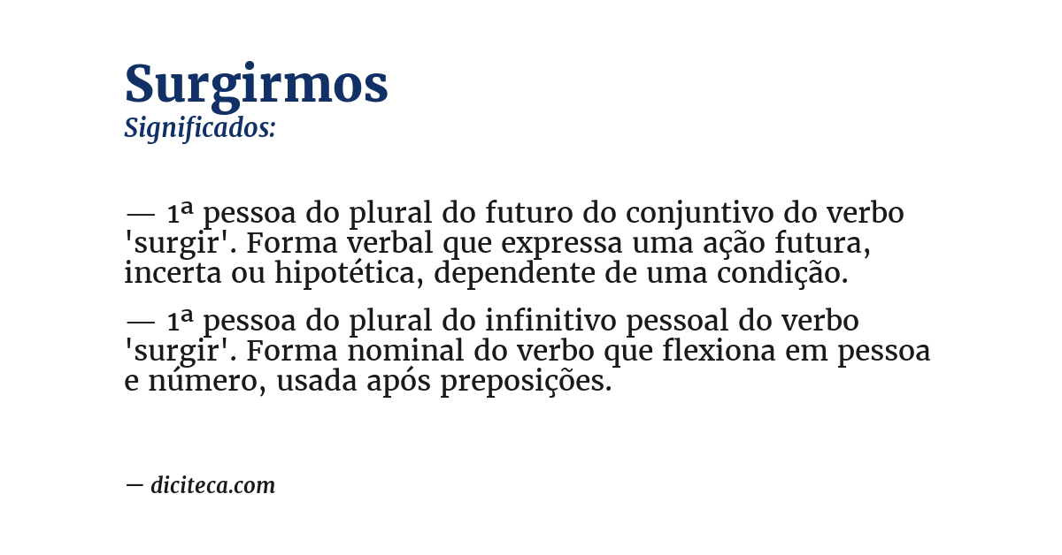 Significado de surgirmos