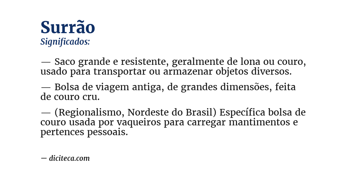 Significado de surrão