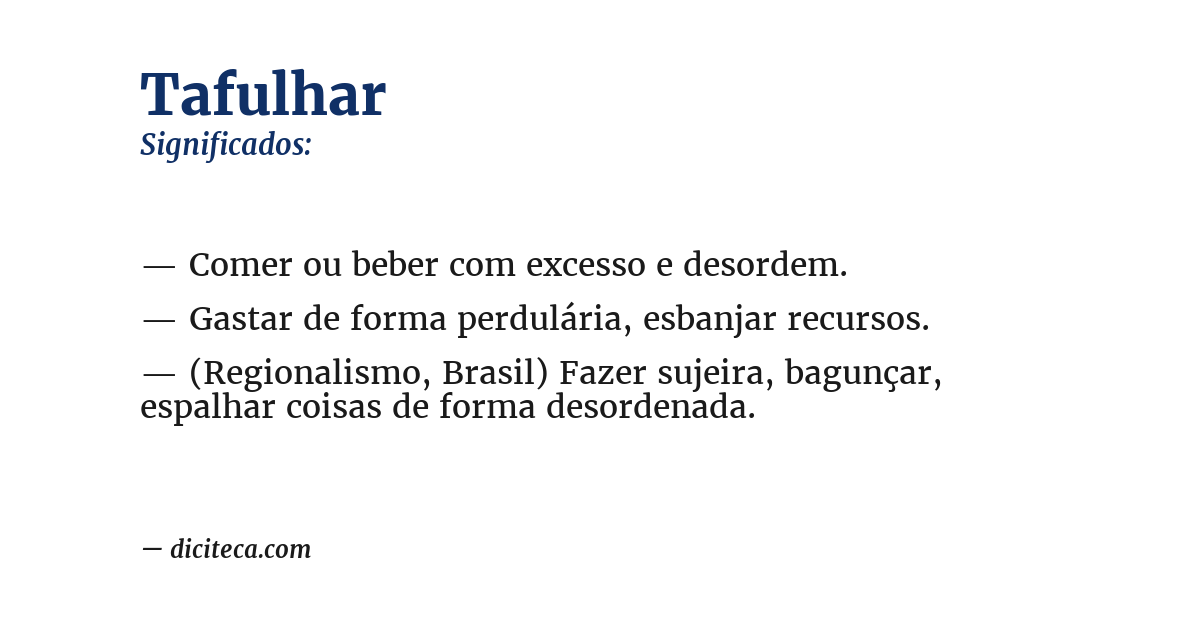 Significado de tafulhar