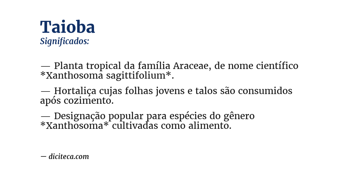 Significado de taioba