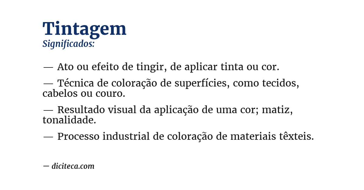 Significado de tintagem