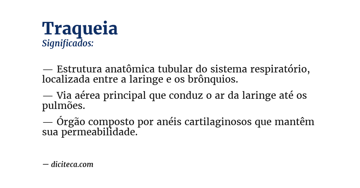 Significado de traqueia