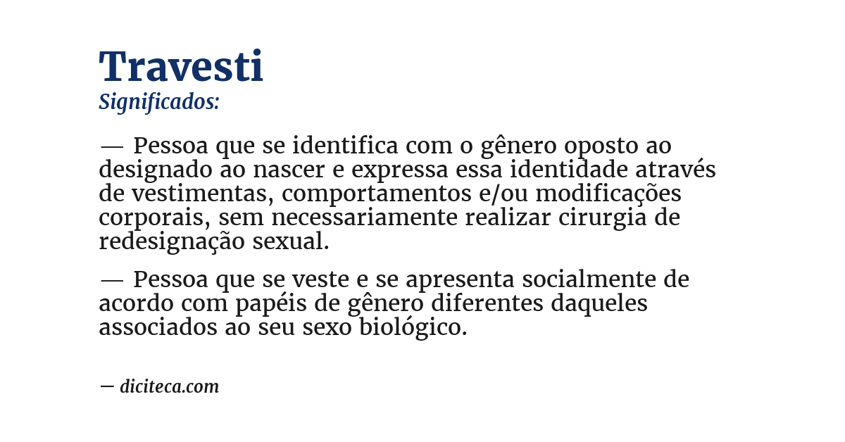 Significado de travesti