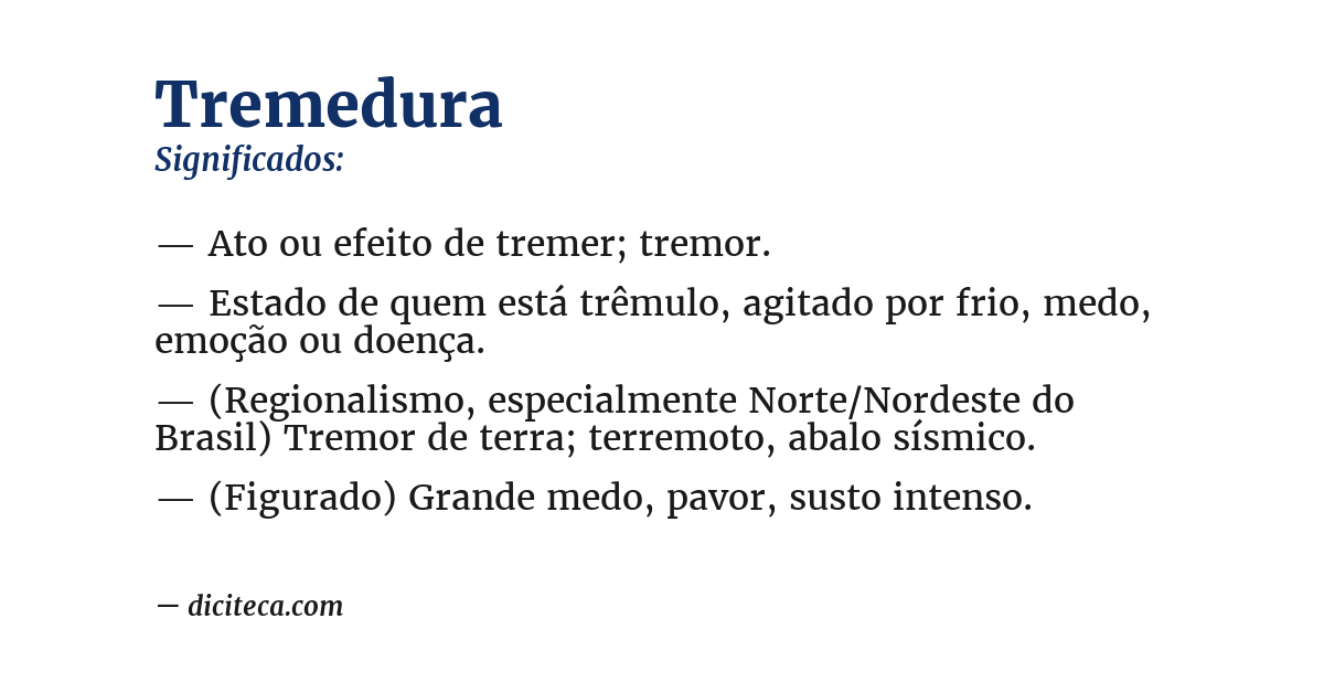 Significado de tremedura
