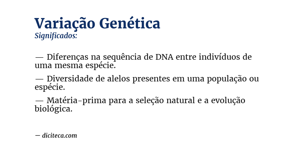 Significado de variação genética